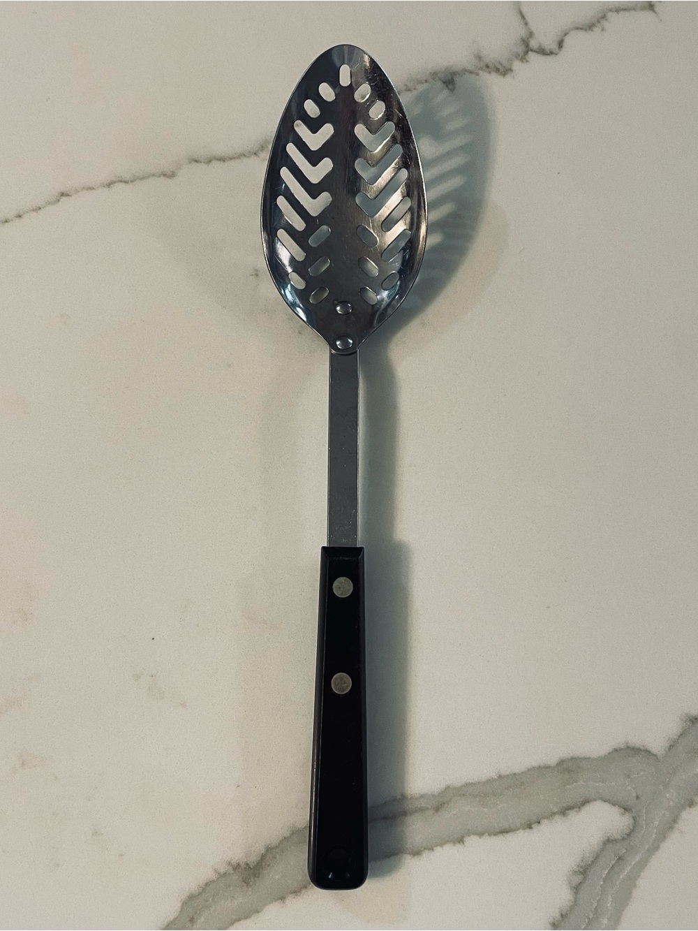 Ecko Forge Flint Arrowhead Slotted Serving Spoon Stainless made in USA